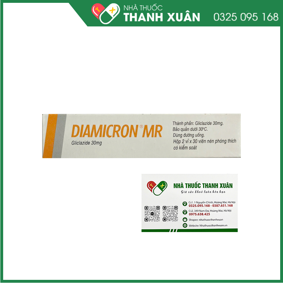 Diamicron MR 30mg thuốc điều trị tiểu đường tuýp 2